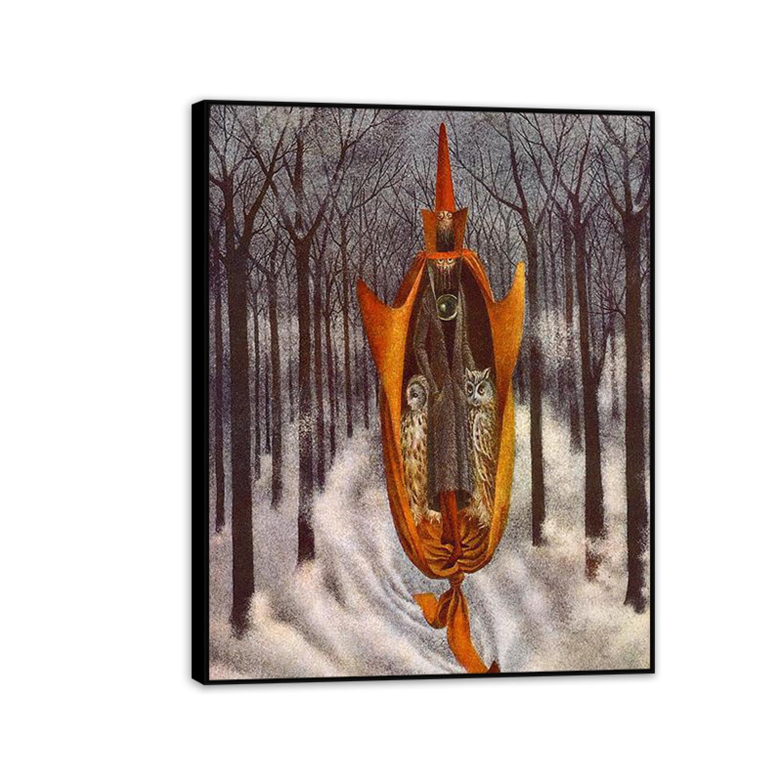 MYCGGDGH Remedios Varo Canvas Wall Art Reproductions of Famous Paintings Quiador Surrealist Canvas Painting Wall Decor for Living Room Bedroom Home Decor 65x50cm(26x19in) Black Framed