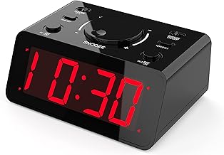 Alarm Clock, Dual Alarm, 2-Level Alarm Volume, 3-Level Led Brightness, 12/24Hr, Snooze, Battery Operated, Alarm Clock for Heavy Sleepers Adults, Seniors, Kids, Alarm Clock for Bedroom