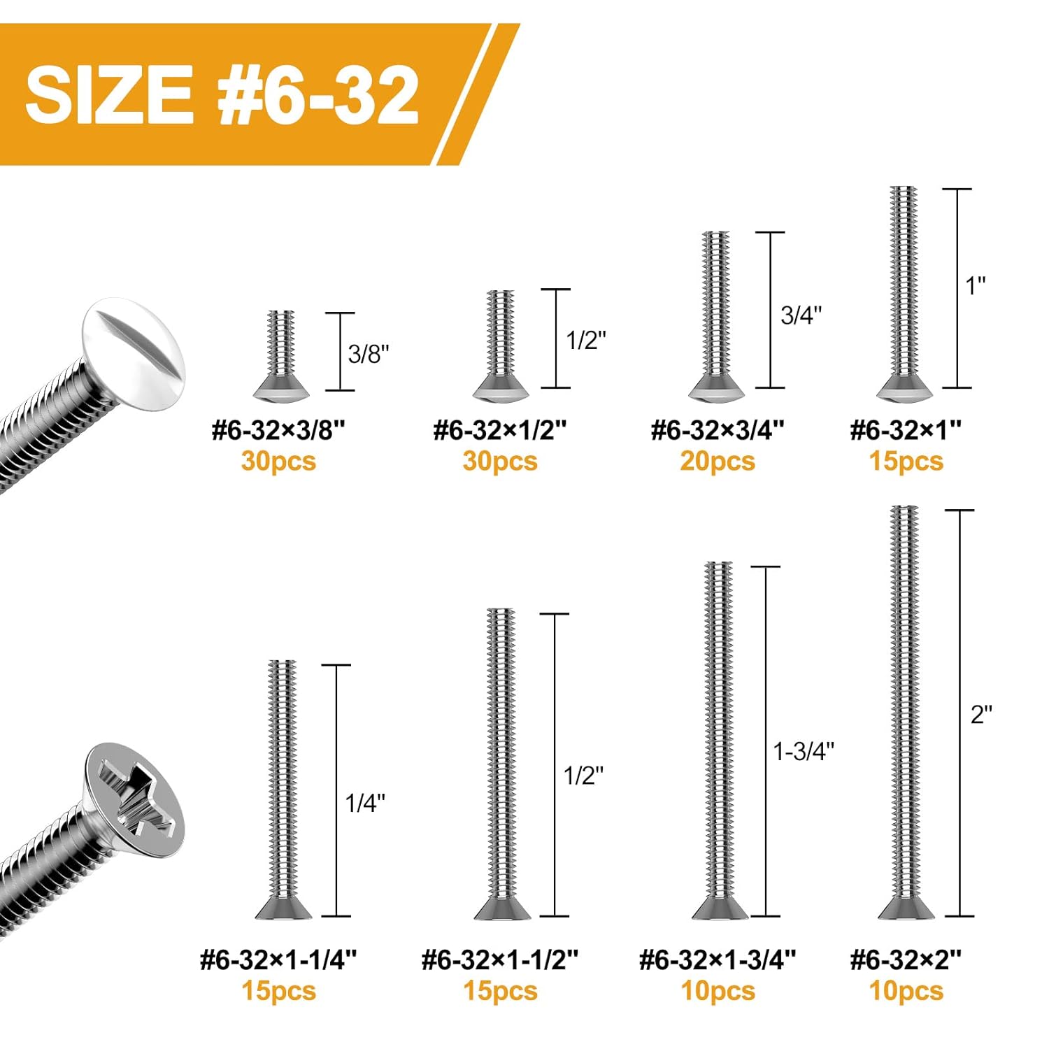 VIGRUE 145PCS Extra Long Outlet Screws - White Machine Screws for Wall Plate & Device Mounting