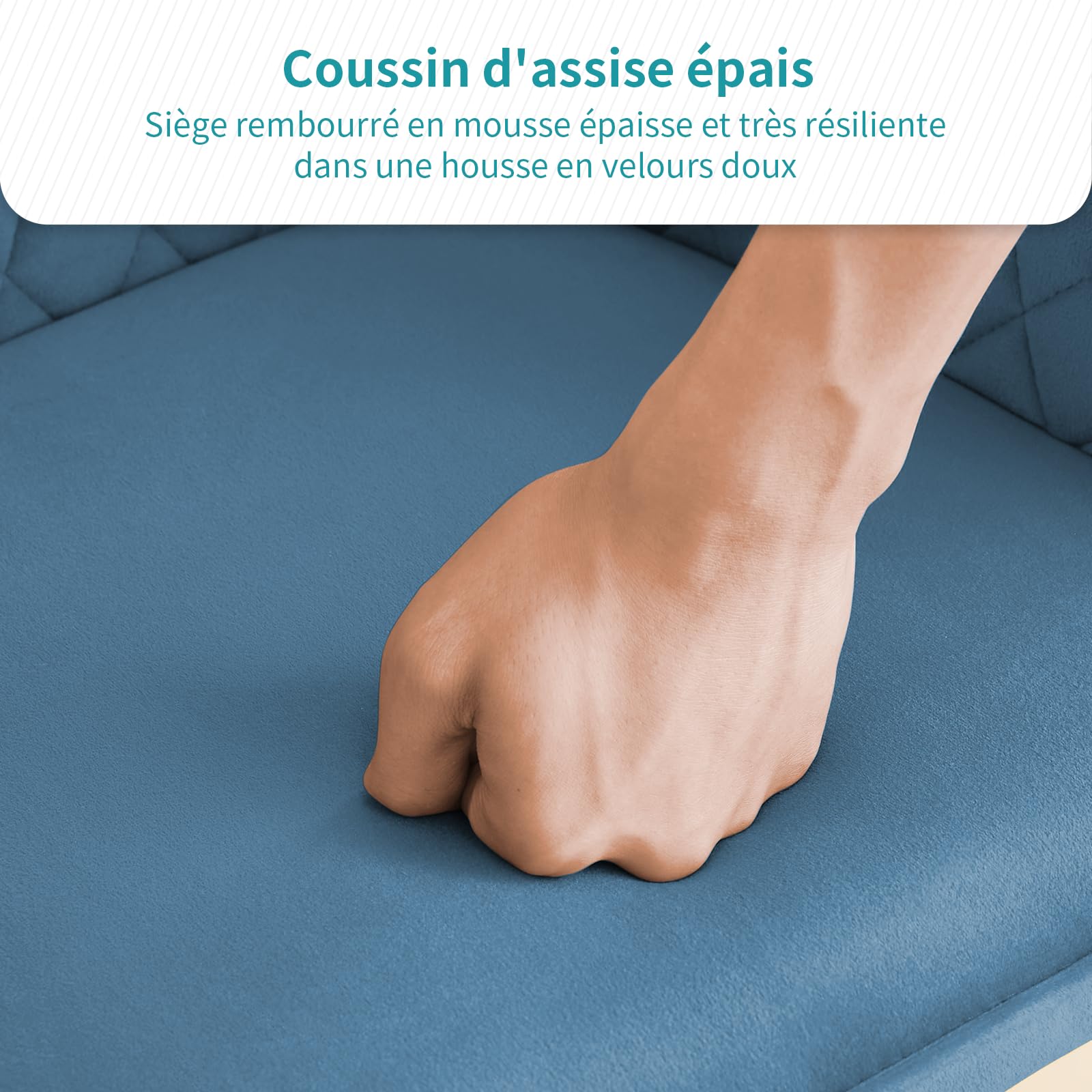 Lot 4 Tabourets de Bar Bleu-Vert, Chaises de Salon, Chaises de Bar, Siège en Velours avec Dossier, Accoudoir et Repose-Pieds Métallique pour Bistrots,Bar,Bureau (4, Bleu-Vert)