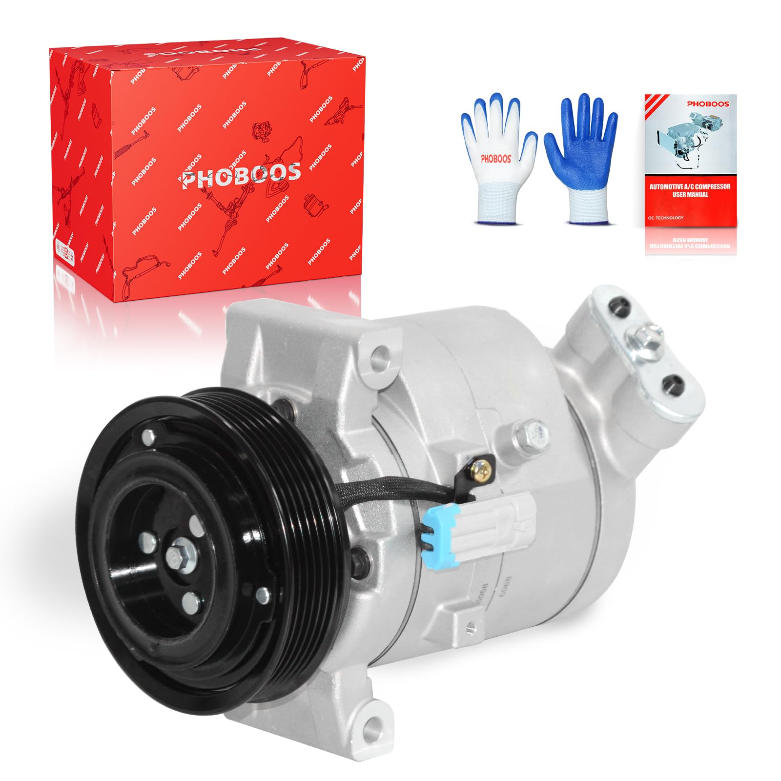 Photo 1 of [USED & MINOR DAMAGE] [MISSING PARTS] PHOBOOS A/C Compressor with Clutch Compatible with Chevrolet Camaro 2010-2015 V6 3.6L. (For V6 3.6L Engine Only!) Fast Cooling, Low Noise, Easy Installation, Ref. CO 22258C