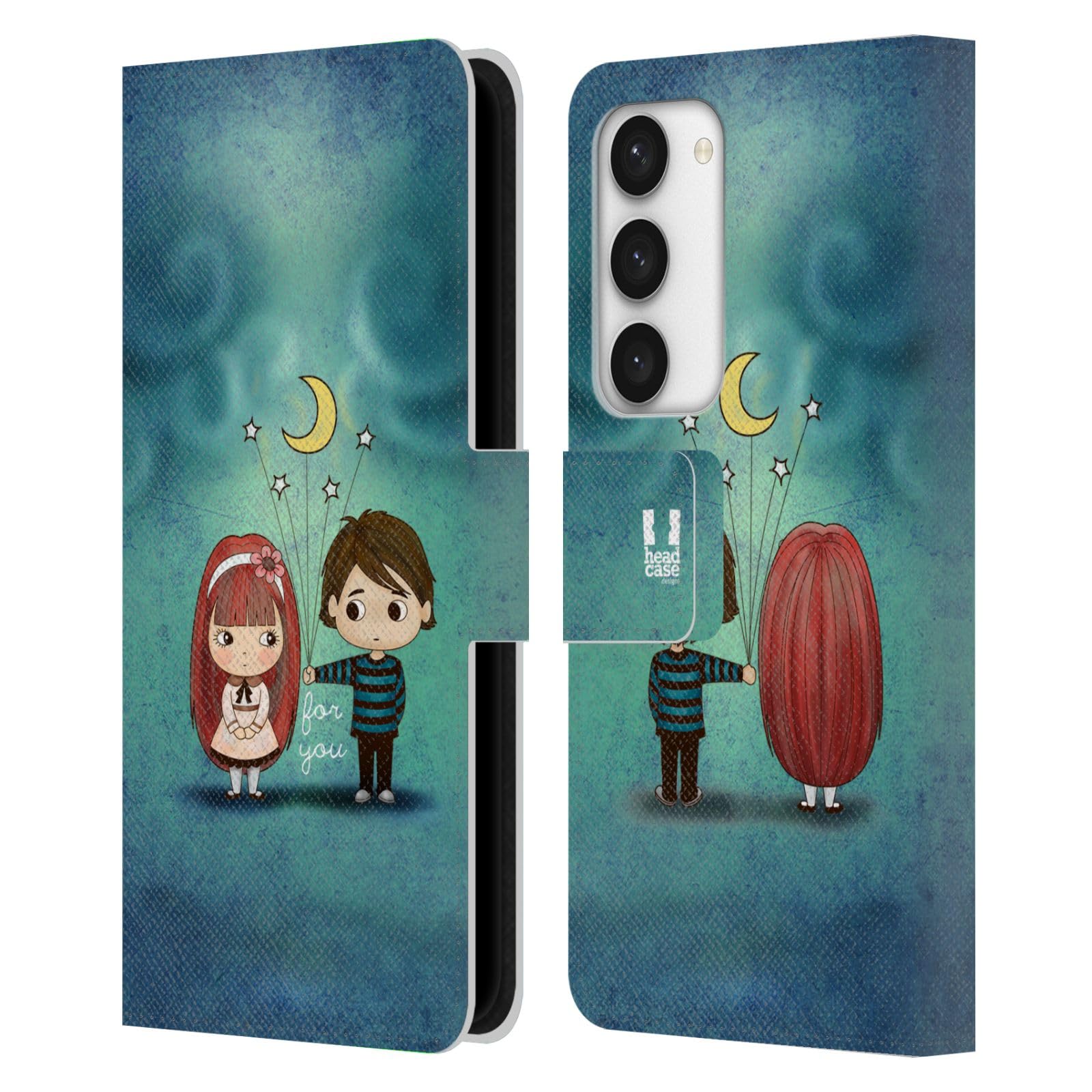 Carcasa de Cuero Tipo Libro Samsung S23 5G Darte La Luna Y Las Estrellas Radiante de Amor 7