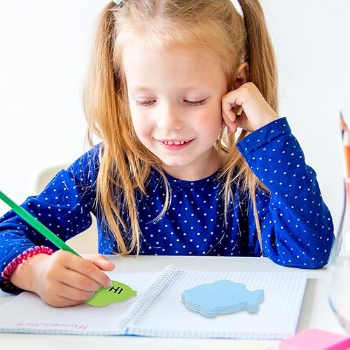 Miniatura 5 de 24 paquetes de notas adhesivas de peces, 6 colores, notas de notas coloridas para anotar estudio de oficina, escuela, 480 hojas