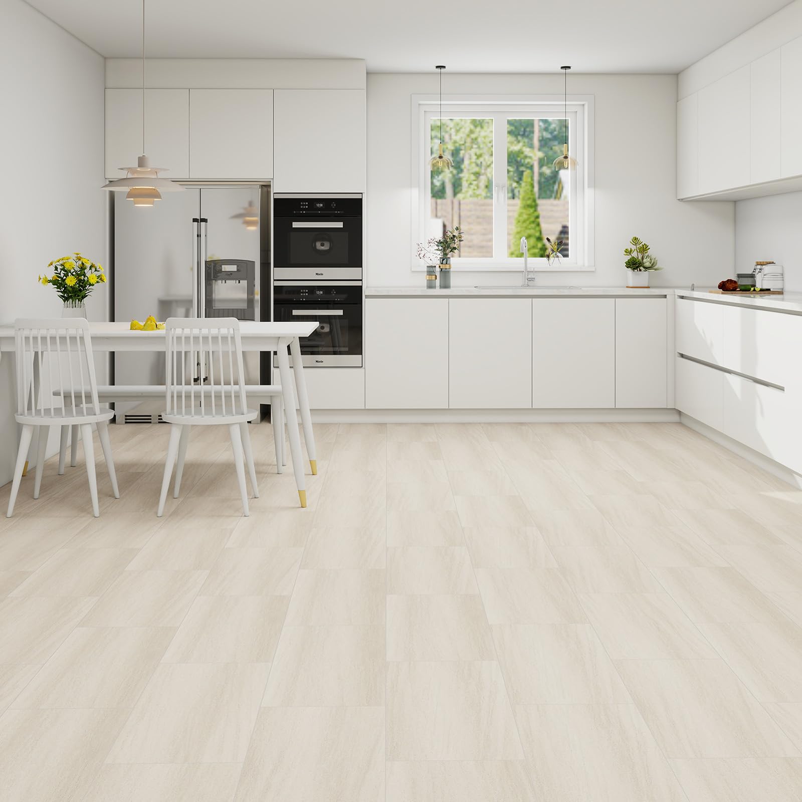Mysflosy PVC Bodenbelag, Vinylboden selbstklebend wasserdicht, 61.0CM x 30.5CM DIY selbstklebende Fliesen für Küche, Badezimmer und Schlafzimmer, 12 Stück, Abdeckung 2,23 m²