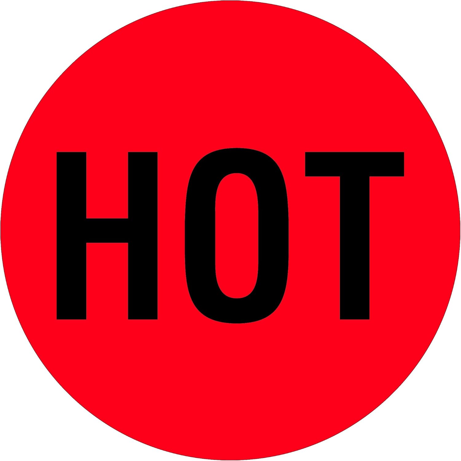 Partners Brand PDL1730 Tape Logic Shipping Label, HOT, 2" x 2", Red/Black (Pack of 500)