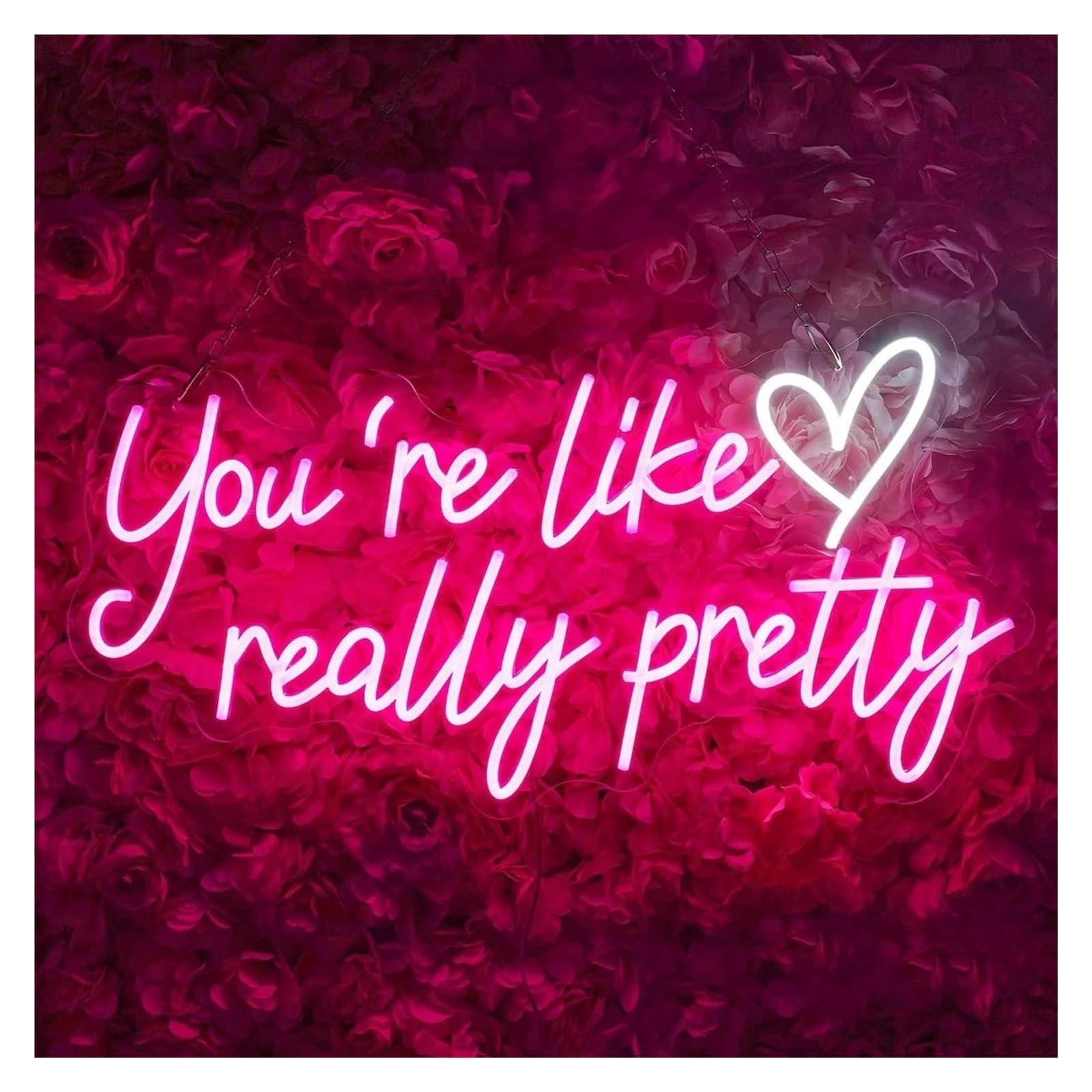 LEMST Signs Lamp You're Like Really Pretty Neon Sign Light Dimmable USB Powered for Wedding Bedroom Party Beauty Room Bar Home Decor 45cmx25cm(B)