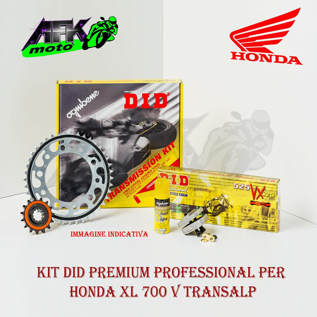 Kit Trasmissione DID Pignone+Corona+Catena Transalp XL 600 V 1987-1988-1989-1990-1991-1992-1993-1994-1995-1996-1997-1998-1999