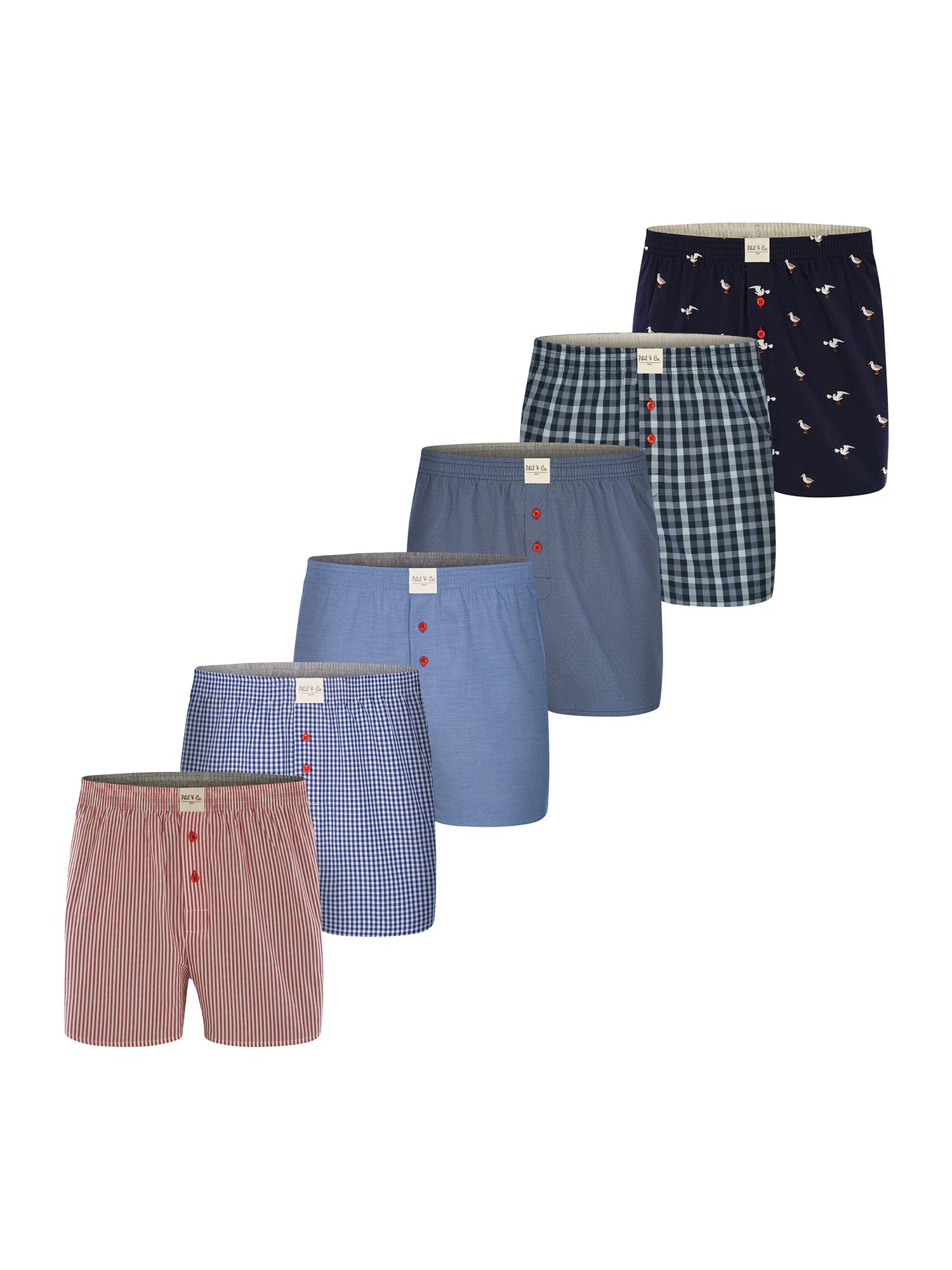 Phil & Co. Berlin Juego de 6 boxeadores para hombre, tamaño