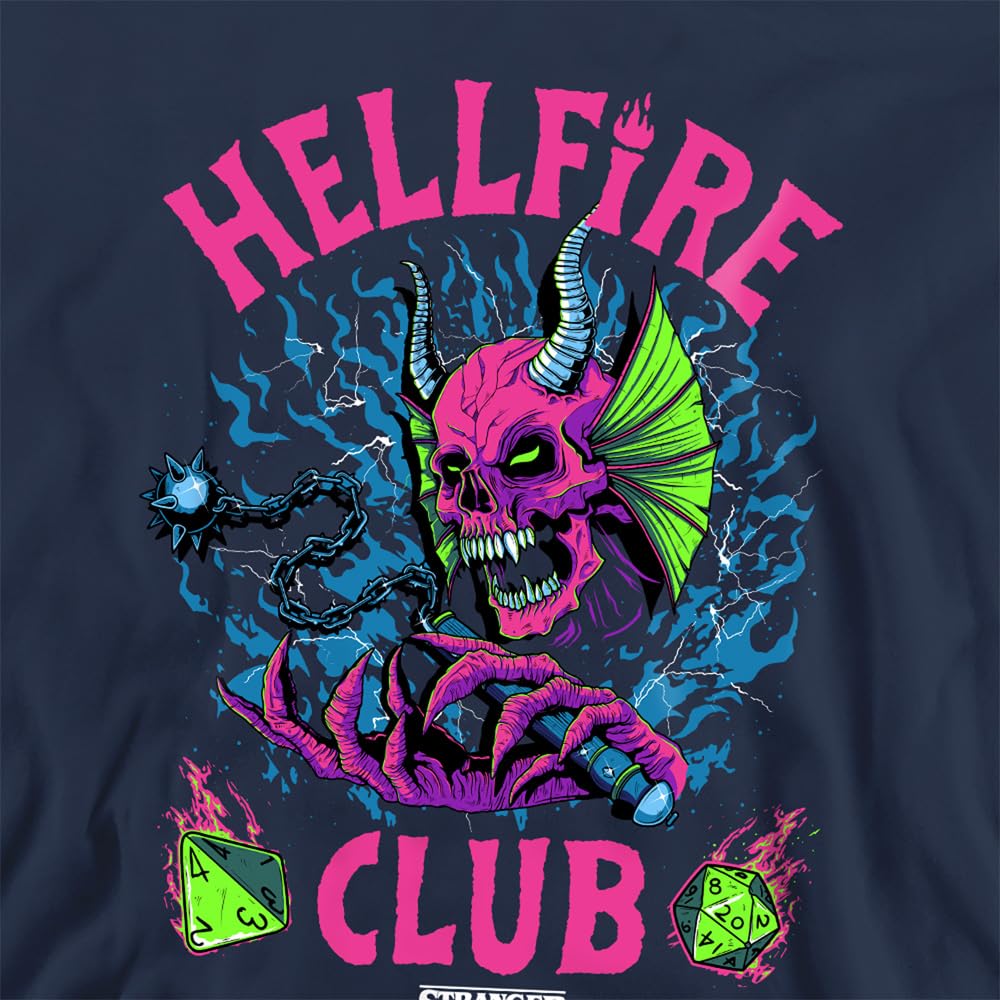 Stranger Things Hellfire Neon Dice Sweatshirt Navy