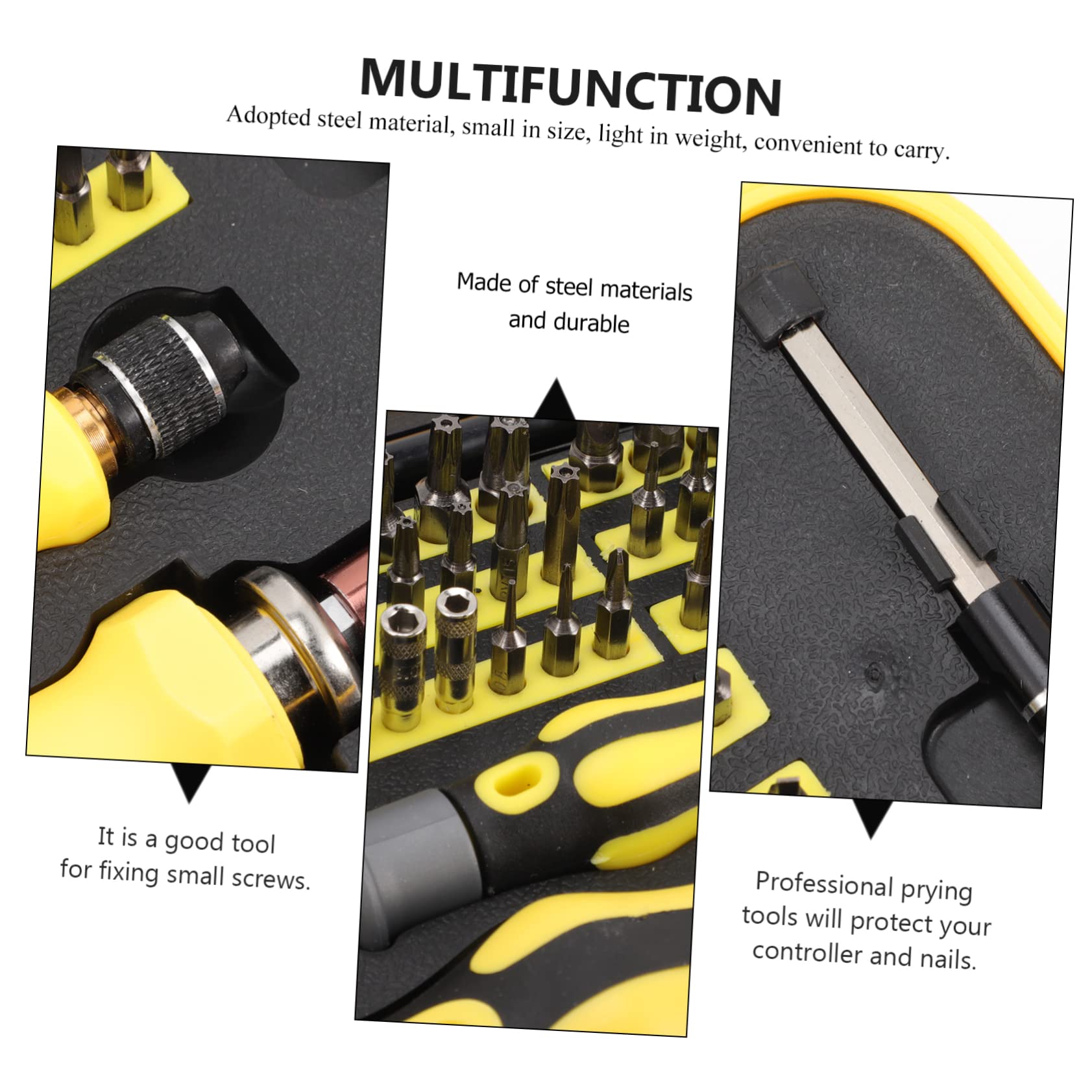 Juego de Destornilladores de Precisión y 1 Set Amarillo, Ligero y Fácil de Transportar, para Reparar Teléfonos, Ordenadores Uso Doméstico