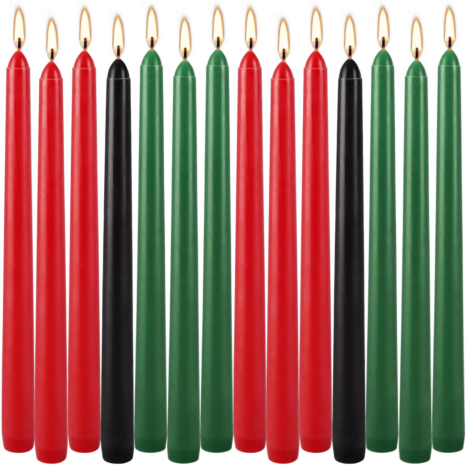 Amazon.com: Set of 14 Kwanzaa Taper Candles, 6 Red, 6 Green, 2 Black ...