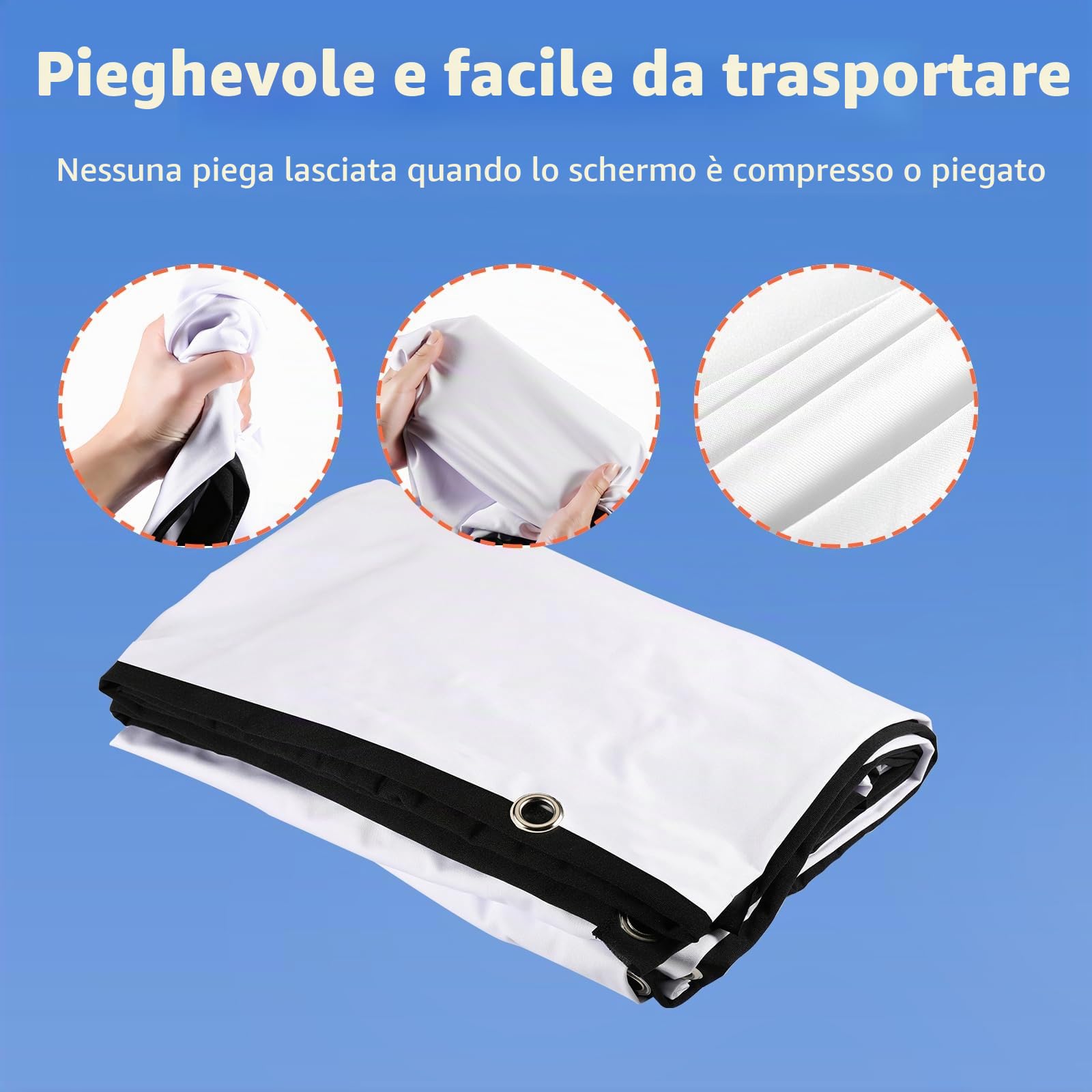 docooler Schermo per proiettore HD Portatile da 72 Pollici Schermo di proiezione 16:9 Pieghevole Durevole Montato a Parete per Film all'aperto Home Theater Ufficio