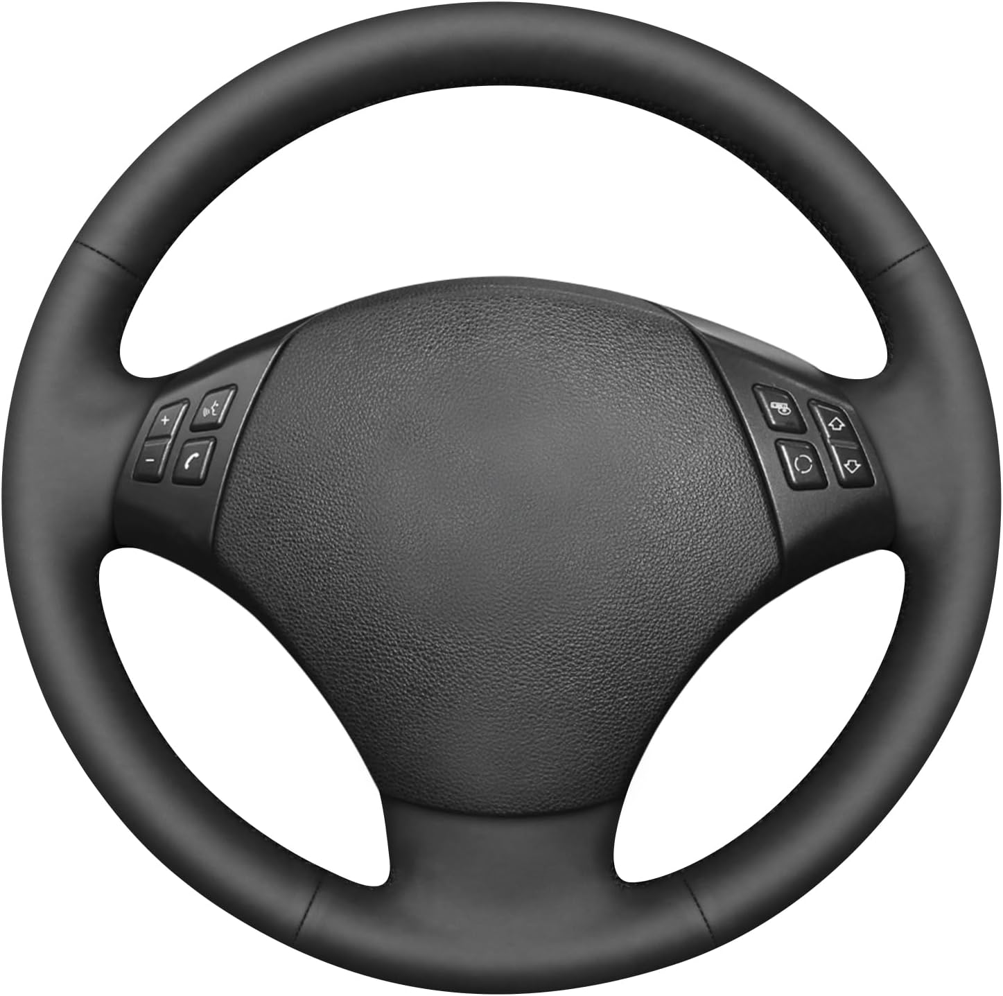 MEWANT Hand Sewn Steering Wheel Cover for BMW 3 Series E90 (Sedan) 2005-2011/3 Series E91 (Touring) 2005-2011/X1 E84 2009-2015 Steering Wheel Accessories for E90 E91