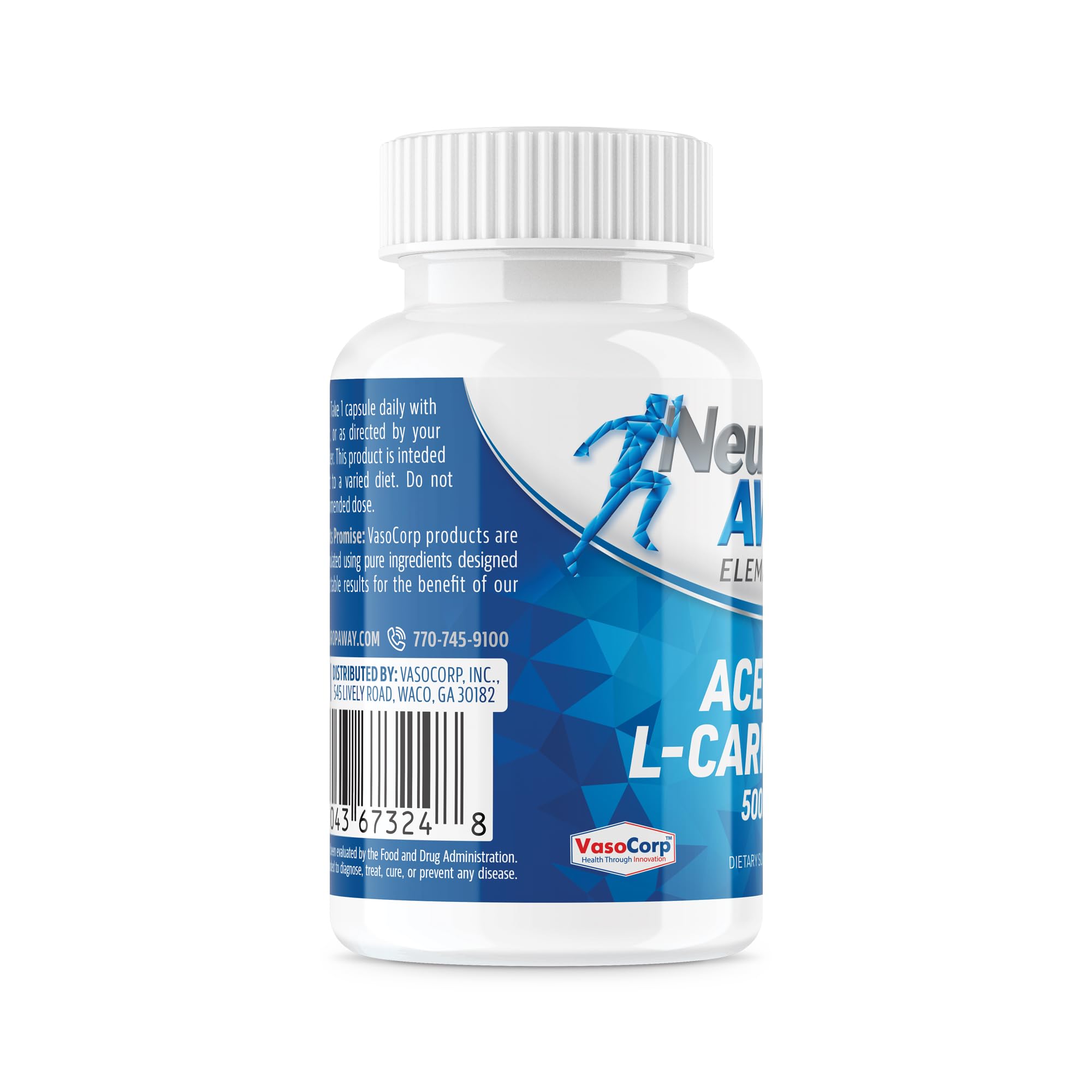 NeuropAWAY Elements Acetyl L-Carnitine 500mg 60ct Capsules (60 500mg Capsules Per Bottle) Veggie Caps Third Party Tested Made in USA — Amazon image 4
