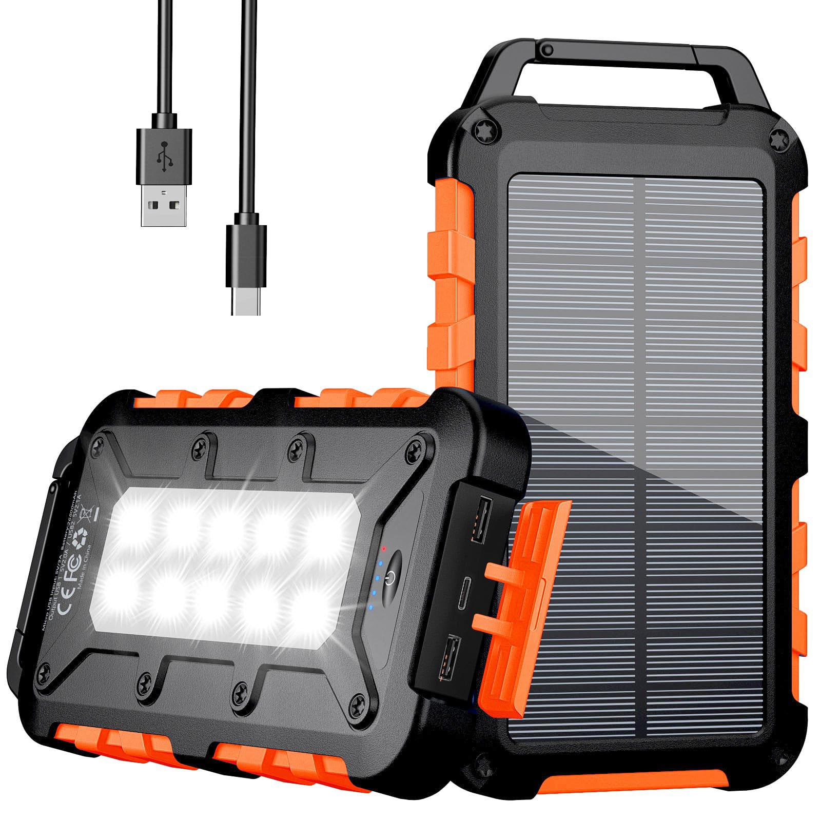 Powerbank Solaire 56800mAh Avec Charge Rapide PD 30W, Recharge Sans Fil 15W, Lampe Torche - Batterie Externe Pour Téléphone, Tablette, Camping