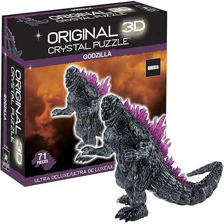 3D Godzilla Roars Deluxe Crystal Puzzle: A Brain-Teasing Masterpiece for Ages 12 and Above