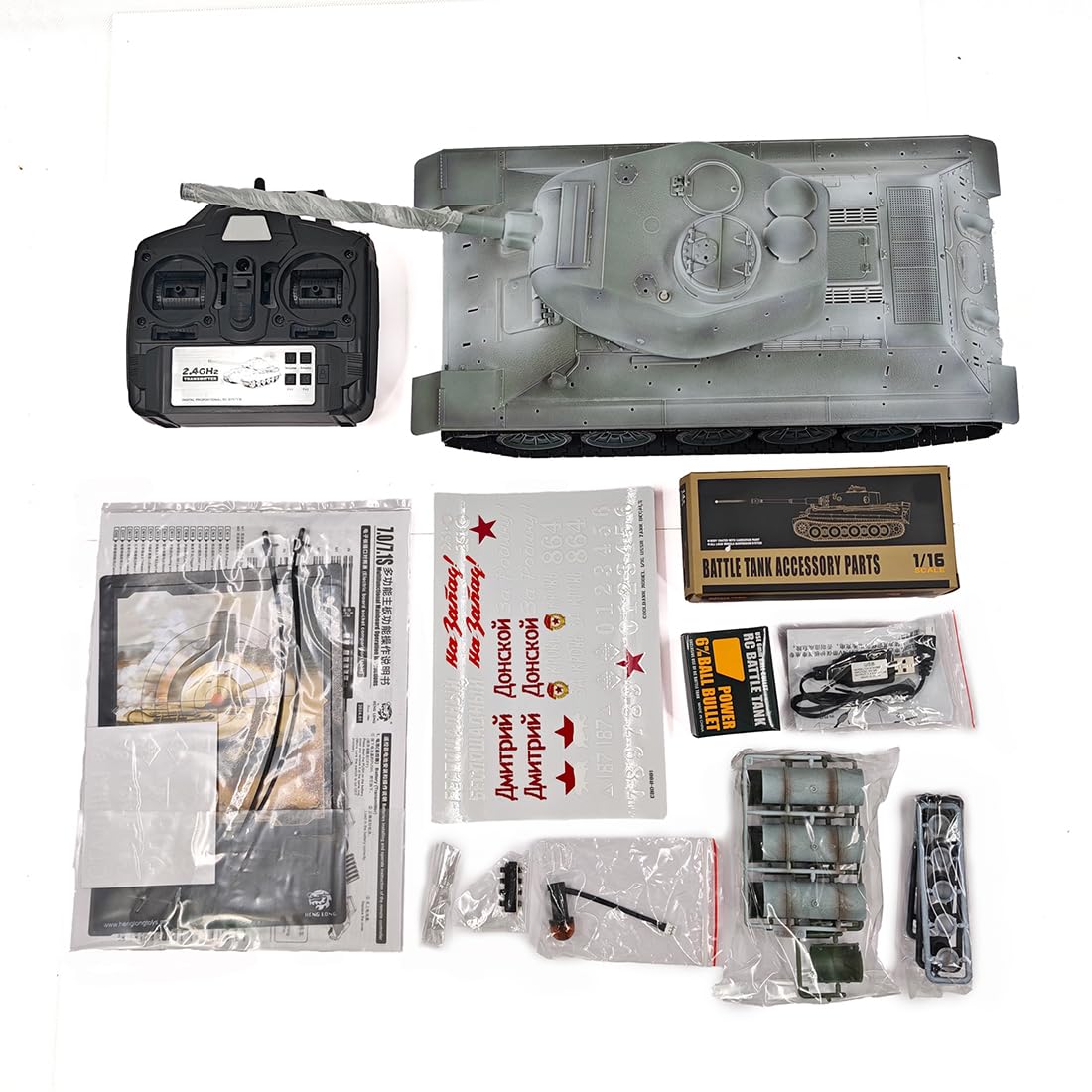 WW2 T-34/85 RC czołg z dźwiękiem, efekt dymu, system walki, 2,4 G 1:16 średni czołg wojskowy obrót o 320°, prezent dla dorosłych, miłośników wojskowych