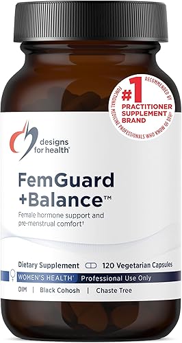 Designs for Health FemGuard + equilibrio hormonal para mujeres, DIM, cohosh negro, D-glucarato de calcio, extracto de té verde EGCg y suplemento de