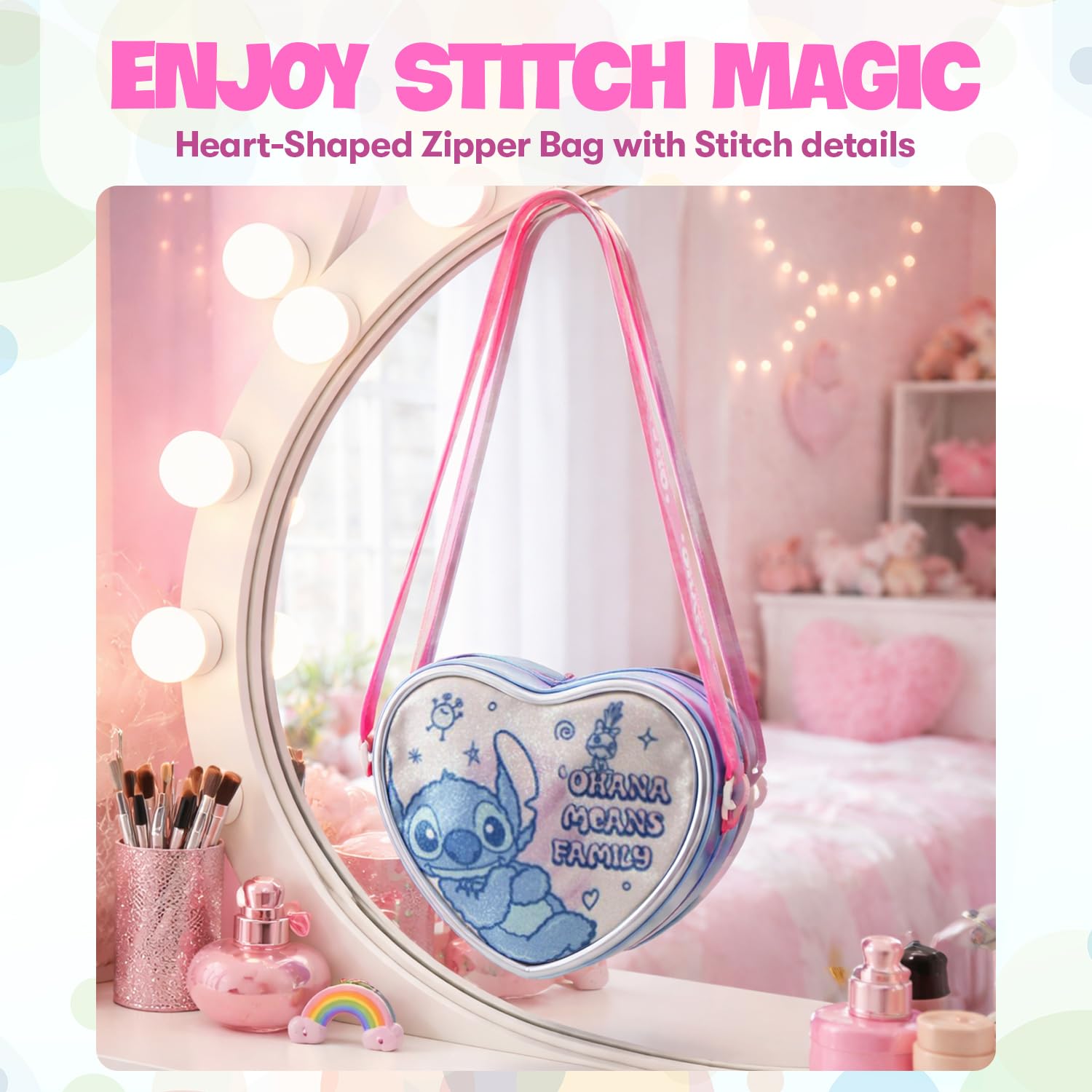 Sac enfant – Sac bandoulière avec fermeture zippée et sangle réglable pour fille