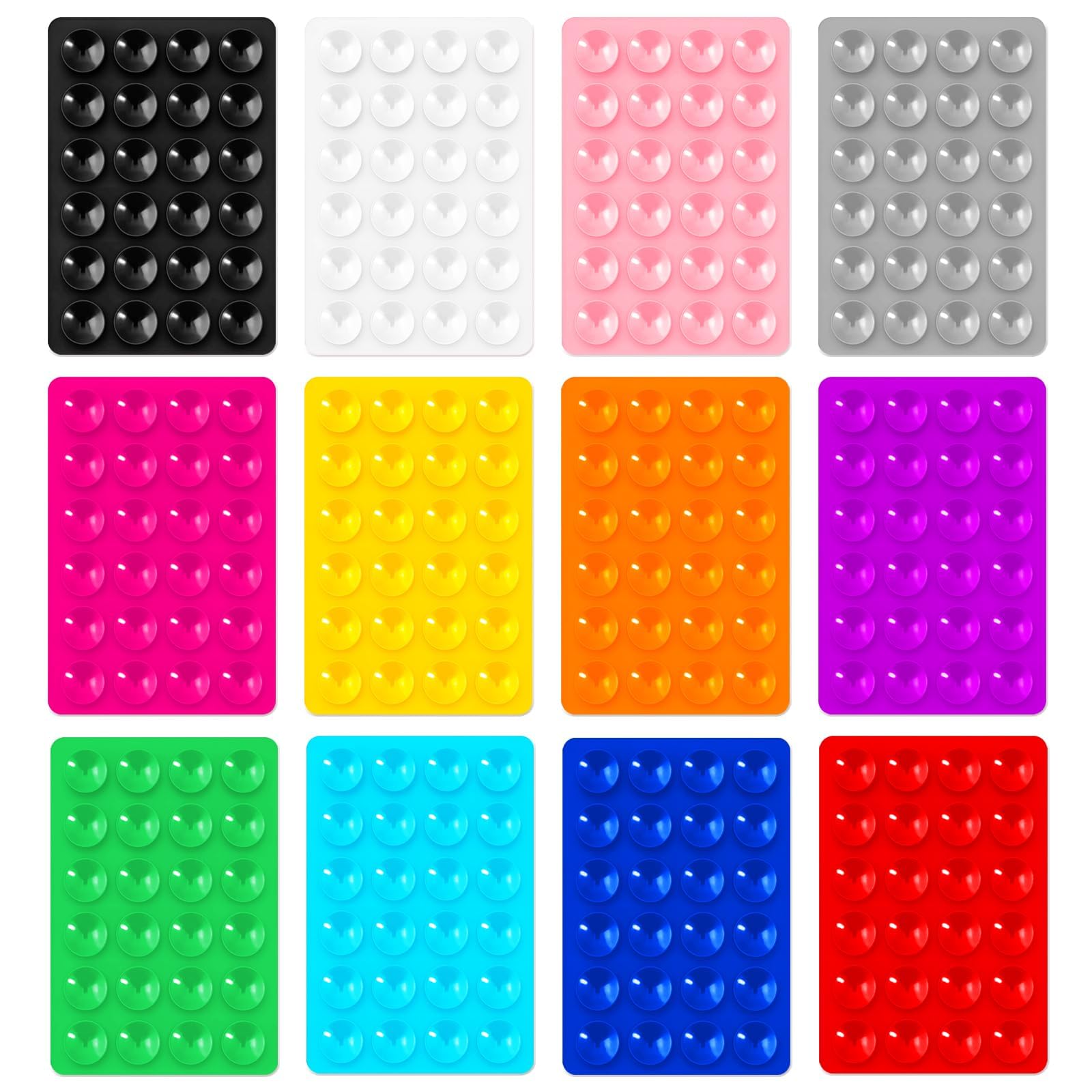 TERRIFI 12 Pack Silicone Suction Phone Case, Strong Sticky Suction Cups, Suitable for Hands Free Mirror Shower Bathroom, Selfies and Videos