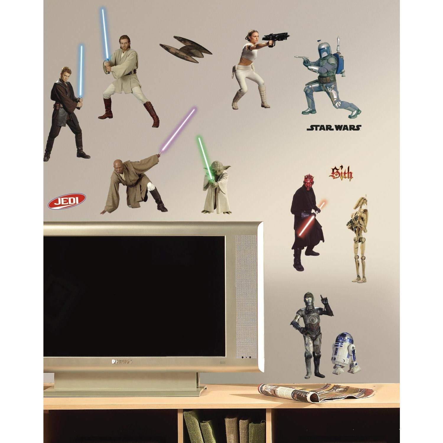 RoomMates RMK1876SCS Star Wars Episodes 1 Thru 3 Peel and Stick Wall Decals