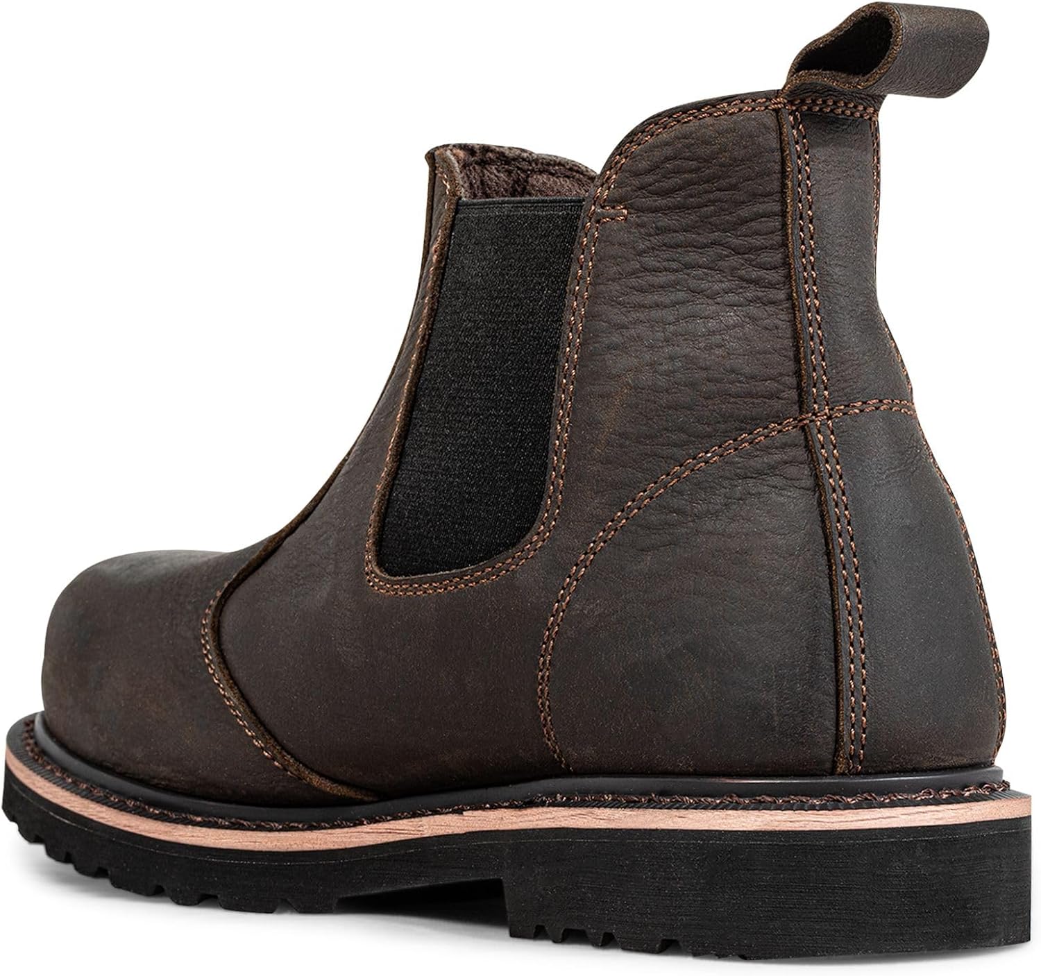 Men's Steel Toe Work Boots Botas De Trabajo Para Hombre Industrial Goodyear Full Grain Leather Round Toe 6in Safety Boot Brown