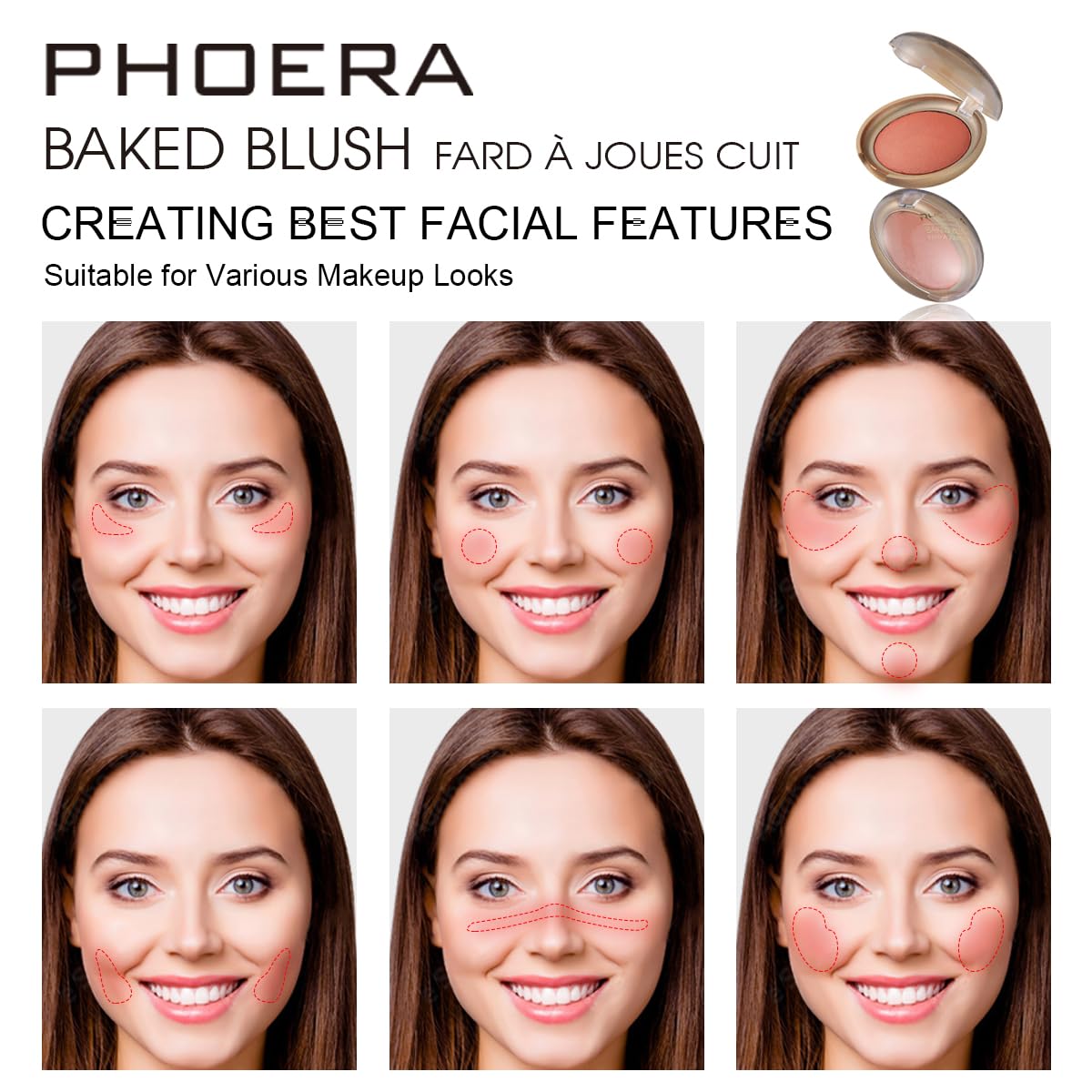Phoera Baked Powder Blush, Richly Pigmented & Buildable - Image 3