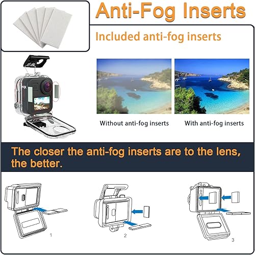 Miniatura 5 de Carcasa impermeable para GoPro MAX 360 con pantalla táctil, carcasa protectora de buceo subacuático con soporte para GoPro MAX360 Kit de accesorios