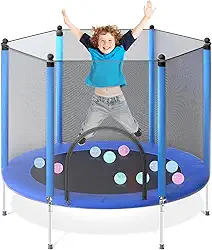 Cama Elástica Pula Pula Infantil grande 1,4 m com Rede de Proteção para Interior e Exterior