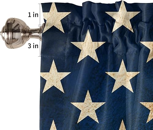 Miniatura 7 de Cortinas de cenefas para ventanas del 4 de julio, diseño de bandera estadounidense, rayas, estrellas, patriótico, para el día de la independencia,