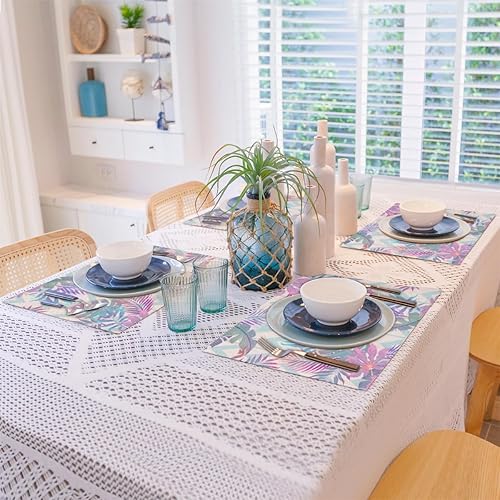 Miniatura 8 de Juego de 4 manteles individuales con diseño de palmera divertida, lavables, impermeables, para fiestas, hogar, comedor, decoración de mesa de 18 x