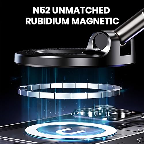 Miniatura 2 de Soporte magnético de teléfono para automóvil, con ventosa ajustable de 360, soporte de teléfono MagSafe tamaño de bolsillo, soporte de teléfono