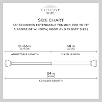 Vista 6 de EXCLUSIVE HOME - Barra de tensión, níquel cepillado, ajustable de 48 a 84 pulgadas