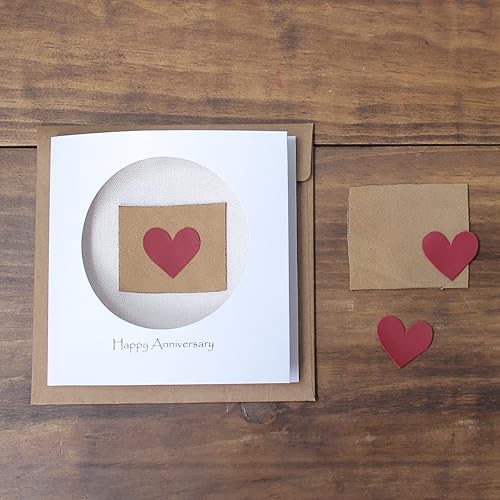 Miniatura 5 de Tarjeta de aniversario de 3 boda para ella él, aniversario de cuero del tercer año, tarjeta de 3 años para pareja, esposa, marido (03rd)