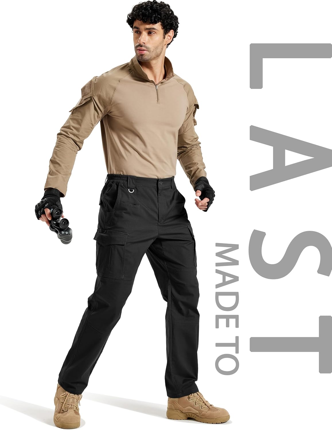 TACVASEN Men's Tactical Pants Water Resistant Ripstop Cargo Work Lightweight Stretch Hiking EDC Outdoor Pants 8 Pockets - Image 2