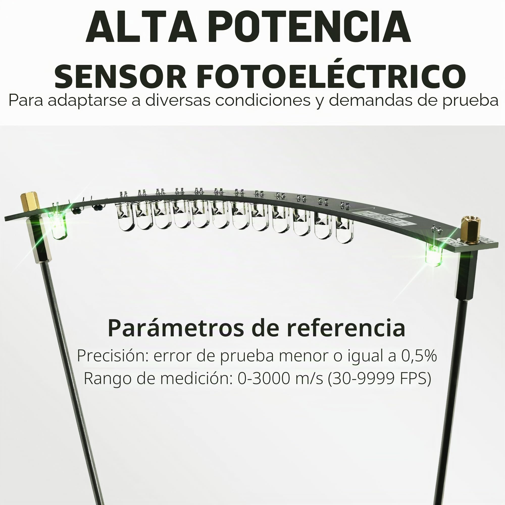 cronografo balistico WiFi Mejorado medidor Velocidad de Disparo para Rifle resortera Airsoft Tiro con Arco Paintball Mide fps mps Julios Gran Area de deteccion portatil Duradero