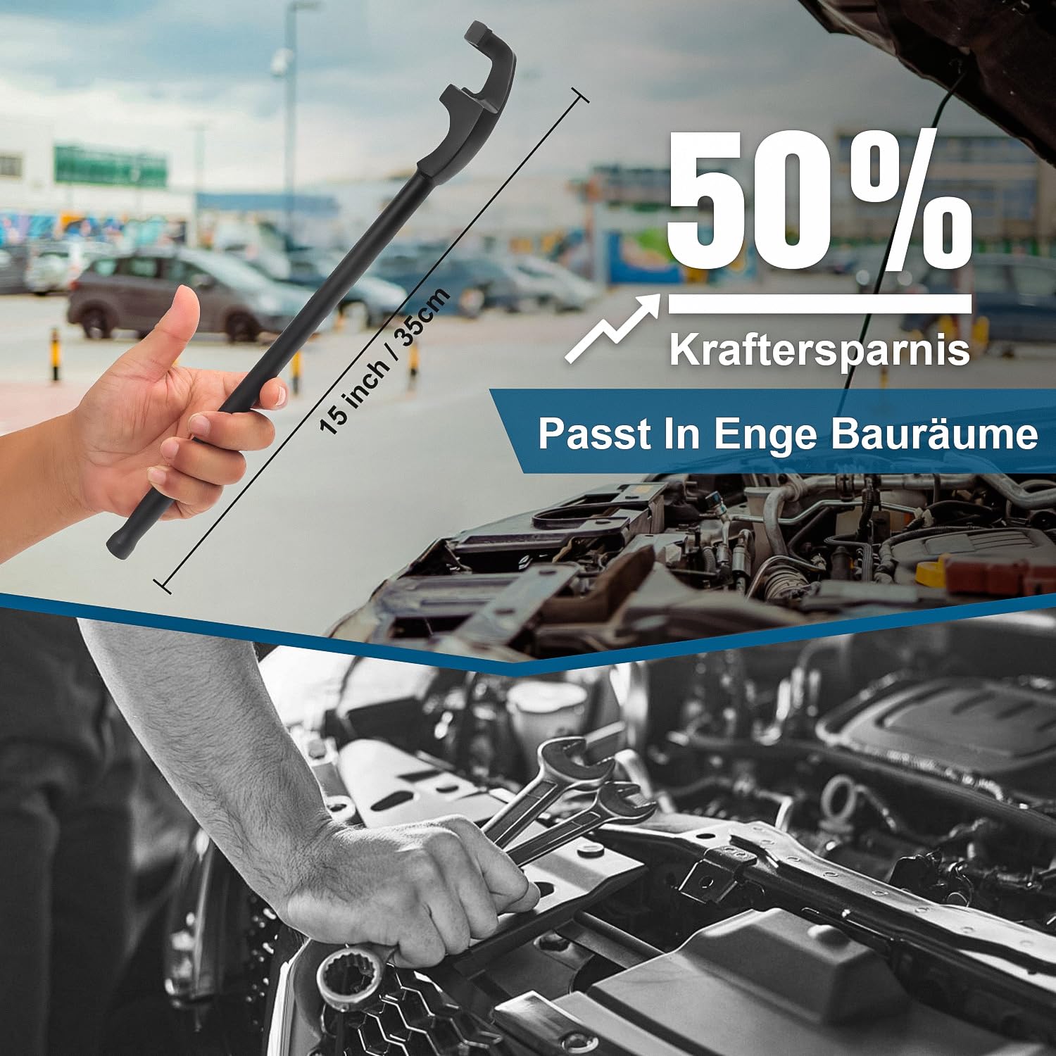 Schraubenschlüssel Verlängerung,Universal Schlüsselverlängerung für maximale Hebelwirkung für Autoreparatur und Mechanik, mit rutschfestem Griff Schwarz