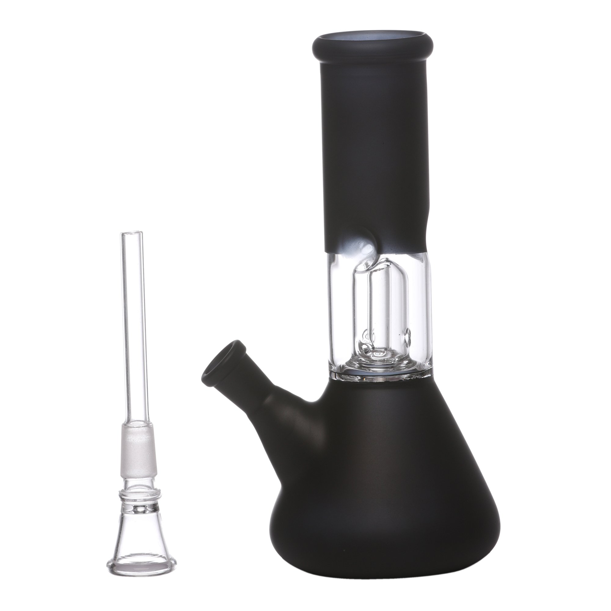 METIER® 8 Inch Bongsmoke Glass Bong Ice Chamber Water Bongos Percolator Ice Bongs Bottle Size 20CM Color Black Pack Of 1