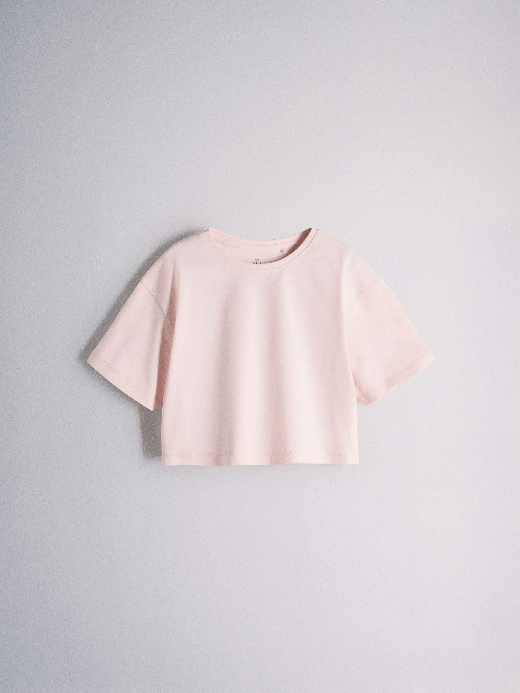 THE SET Fille T-Shirt Oversize Court, Lot de 5 | Coupe standard, 100 % coton