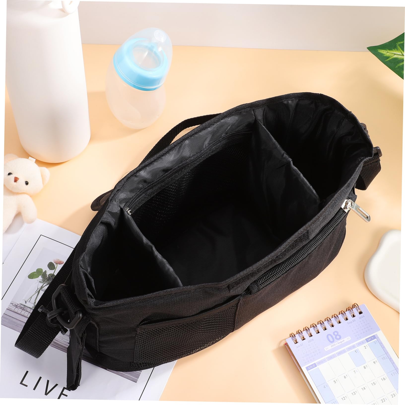 TOYANDONA Borsa Organizer per Passeggino Borsa Portaoggetti Tasche Multiple Accessorio per Passeggino Portabicchieri Soluzione di Archiviazione Pratica