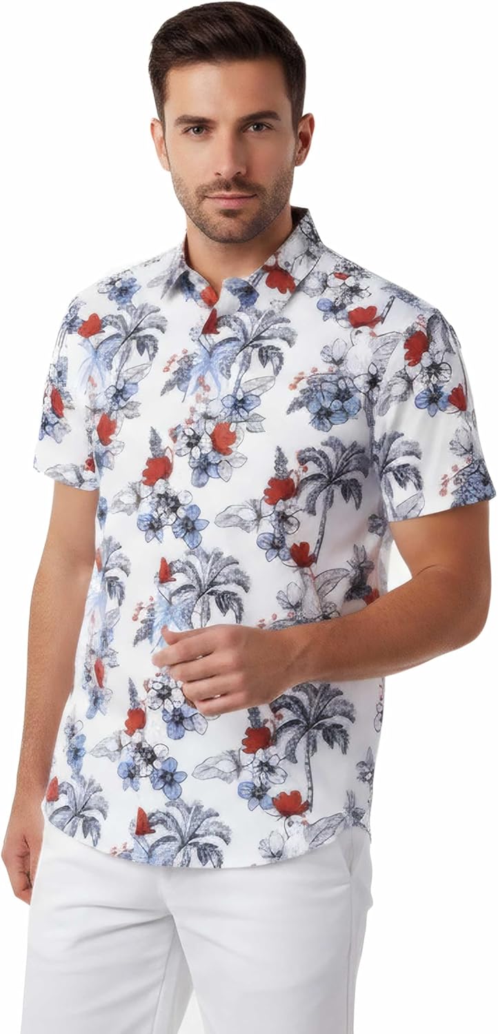 Allsense Men's Short-Sleeve Button-Down Tropical Hawaiian Shirt - Image 2