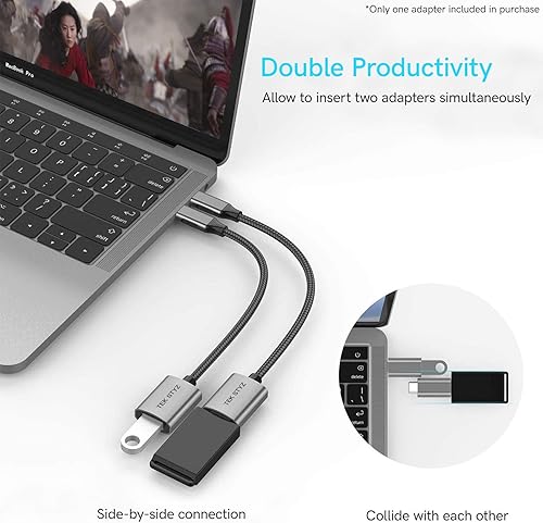 Miniatura 3 de Tek Styz - Adaptador USB 3.0 USB-C compatible con Porsche 2020 Taycan OTG tipo CPD macho USB 3.0 hembra (5 Gbps)