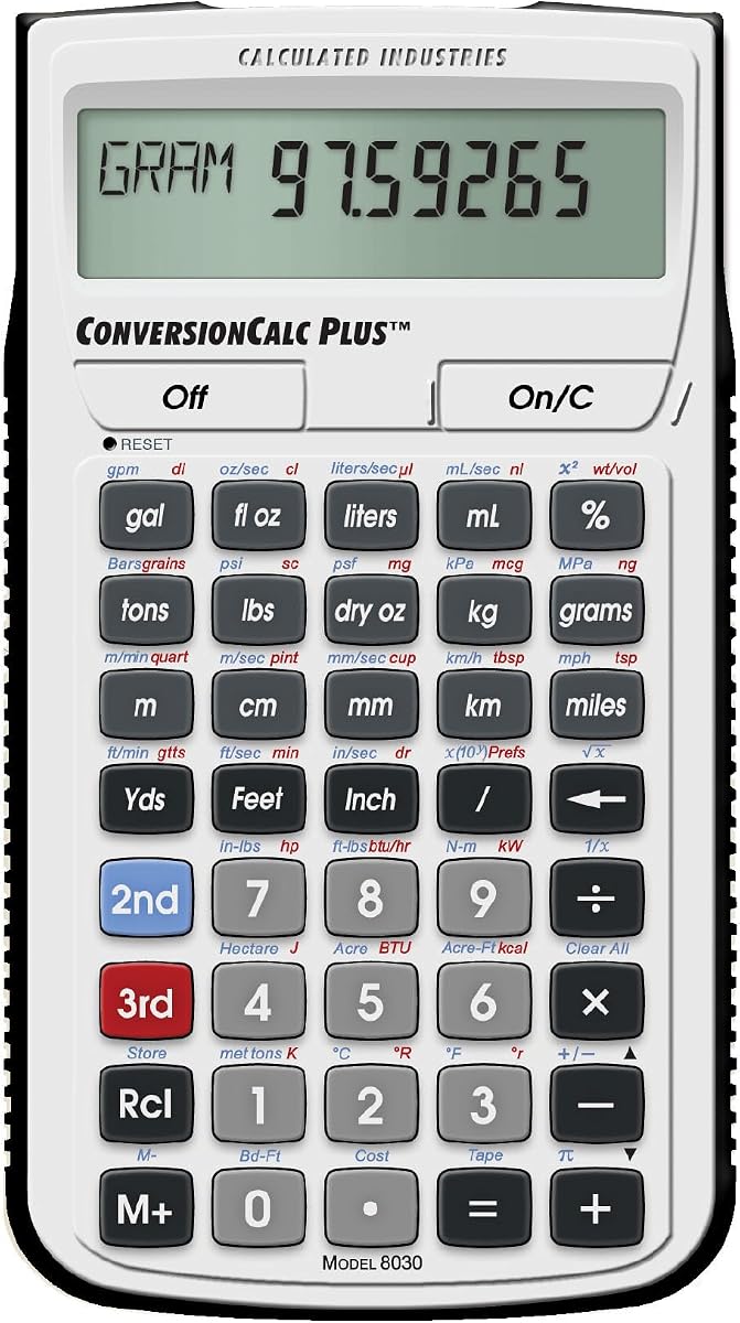 Calculadora de conversión 8030 ConversionCalc Plus | Más de 70 unidades, más de 500 combinaciones de conversión profesional