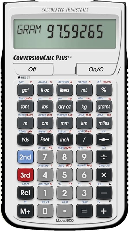 Calculadora de conversión 8030 ConversionCalc Plus | Más de 70 unidades, más de 500 combinaciones de conversión profesional