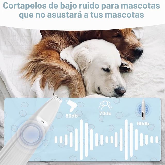 Foto 4 de 7 de Cortapelos para Mascotas con Luz LED, Cortadora Silenciosa
