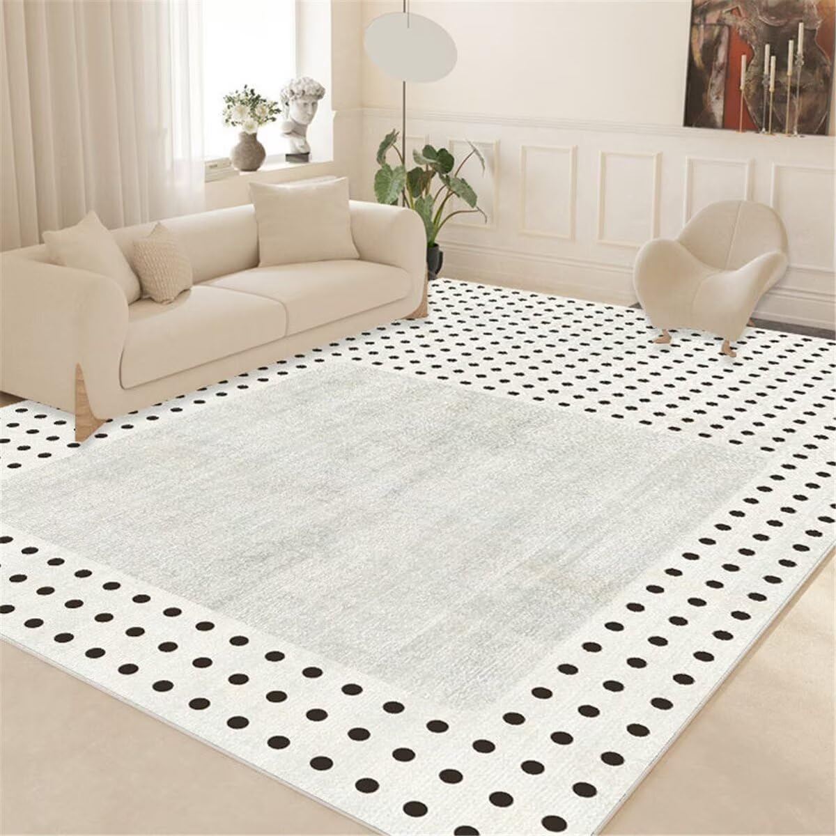 Chambre garçon déco bleu : grand tapis doux lavable pour espace de jeu