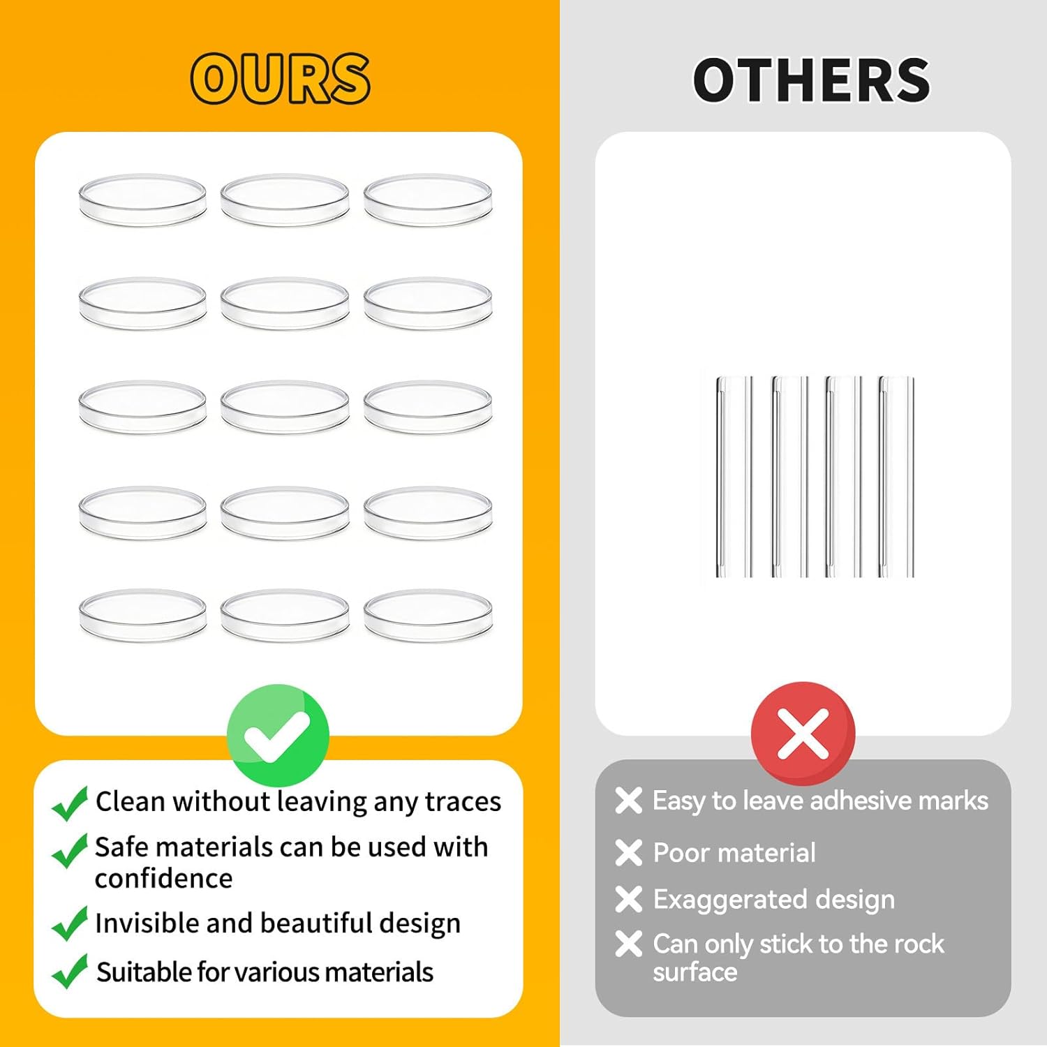 9pcs Wall Bumpers, Door Stoppers, Clear Wall Protectors, Door Bumpers for Doorknob, Furniture Bumpers,Reducing Noise,Protecting Walls, Used for Entrance Door,Cabinet Door,Fridge Door(25*25mm)