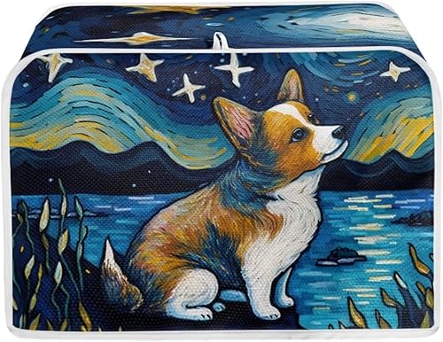 ZFRXIGN Corgi - Cubierta para tostadora pequeña para electrodomésticos, cubierta para tostadora de noche estrellada, cubierta de 2 rebanadas,