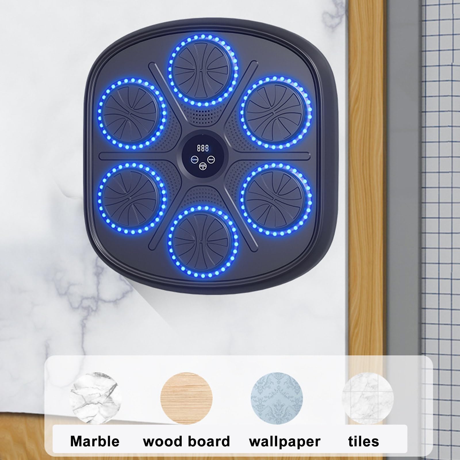 Máquina De Boxeo Musical, Entrenador De Boxeo con Música Electrónica con Conexión Bluetooth, Saco De Boxeo para Entrenamiento En Casa con Guantes para Taekwondo, Sanda,Parent-Child