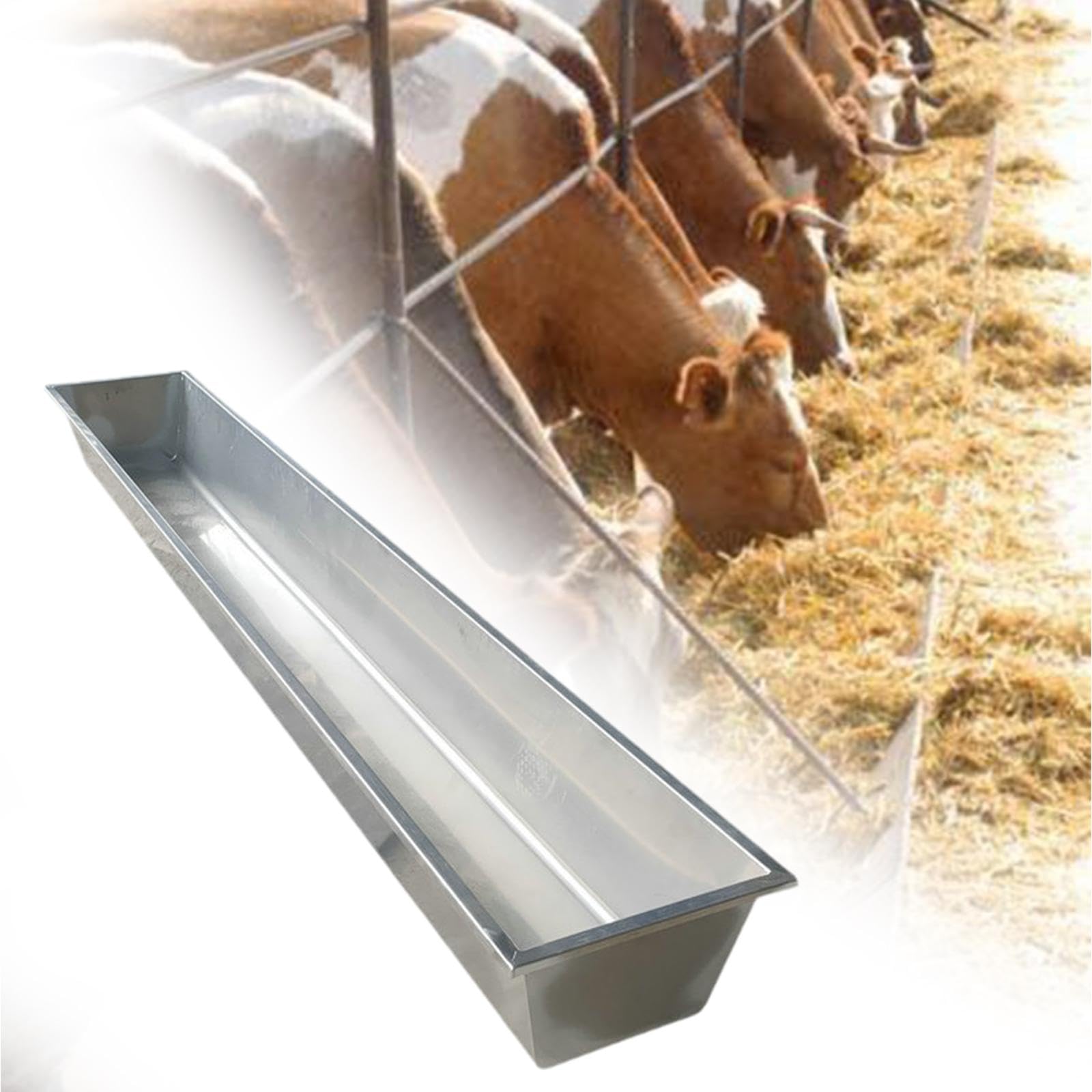 Comedero para Ganado y Bebedero de Acero Inoxidable Grande (100cm/39in) - para Vacas, Cerdos, Cabras, Ovejas